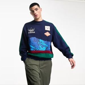 Adidas Men's Sky Mountain Adventure Crewneck Sweatshirt Size S